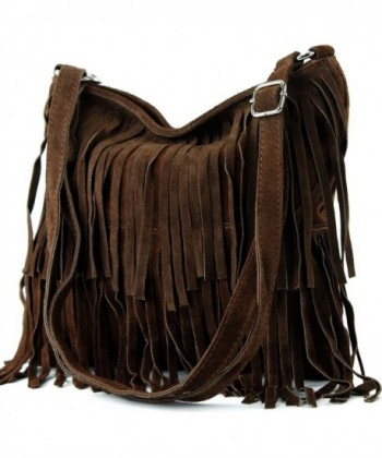 Ital. Leather bag Shoulderbag Shoulder bag Ladiesbag Wild leather T125 - Chocolate Brown - CS187XT02L6
