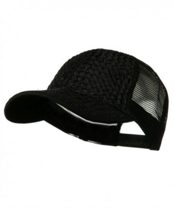 MG Straw Trucker Cap - Black - CQ11BKZXS5P