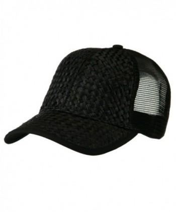 Straw Trucker Cap Black OSFM