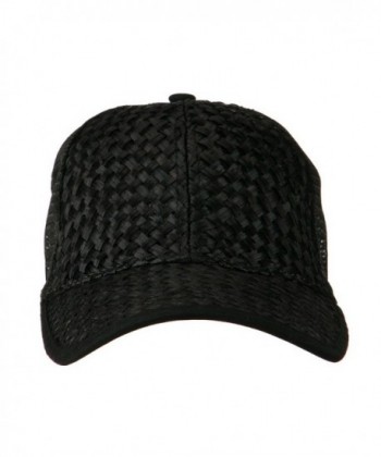 Straw Trucker Cap Black OSFM in Men's Baseball Caps