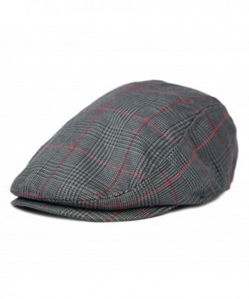 Plaid Pattern Ivy Driver Hunting Flat Newsboy Hat (Dark Grey) - CN11TVN1UEJ