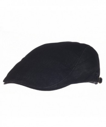 WITHMOONS Faux Leather Suede Vintage newsboy Hat Flat Cap LD3083 - Black - C5126JYYUE9
