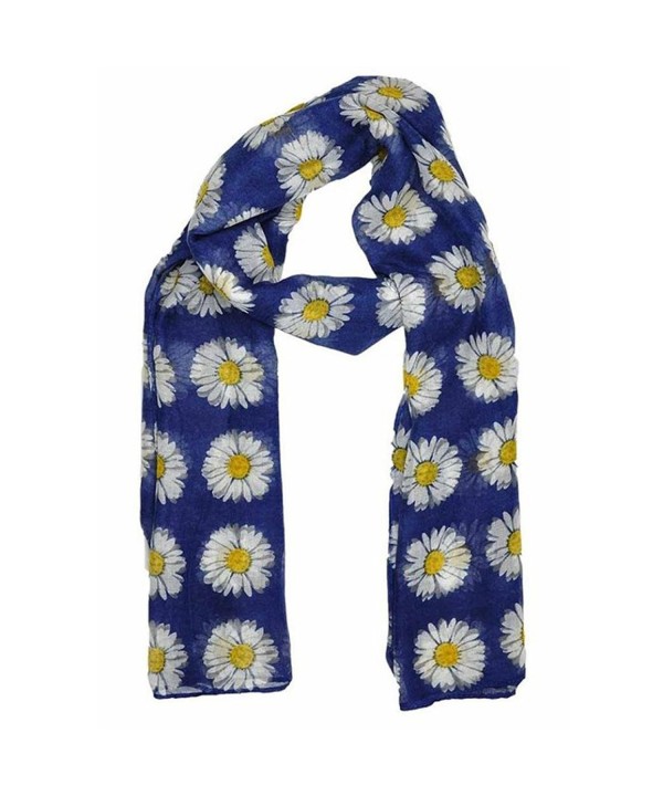 LUNIWEI Womens Daisy Flower Print Soft Scarves (Blue) - C3120NEKZOP