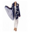 iB-iP Women's Chinese Rose Gorgeous Lightweight Sheer Large Long Fashion Scarf - Navy - C711R17EJ7H