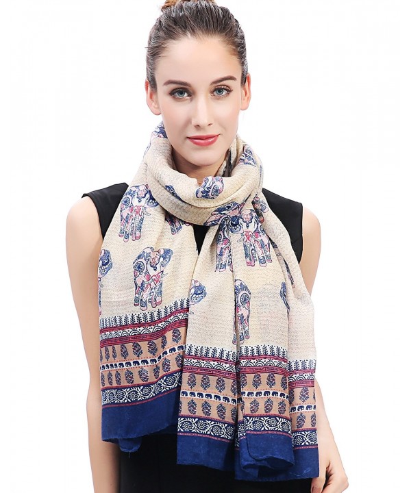 Lina & Lily Elephant Print Women's Long Scarf - CX11SYQ7PVL