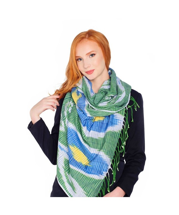 12 colors Soft Large 100% Cotton Scarf Shawl for Women by Barno Fashion - Green Spring - C9183NATU0C