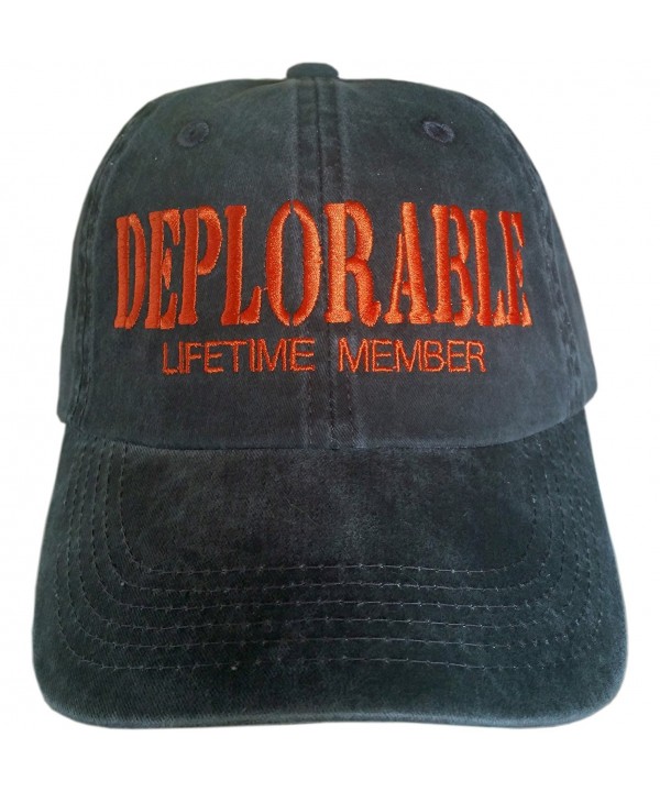 DEPLORABLE LIFETIME MEMBER America Embroidery - Black With Orange Embroidery - CY17XMHEHCK