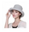 Connectyle Women's Summer Wide Brim Cotton Bucket Sun Hat With Inner Drawstring - Grey - CN17YHEH24N