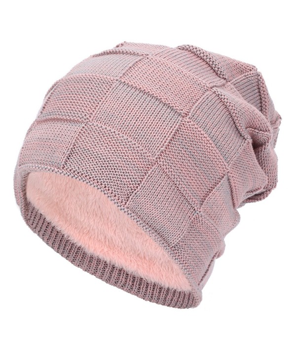 Unisex Womens Fleece Lining Slouchy - Pink - CR188QTTILA