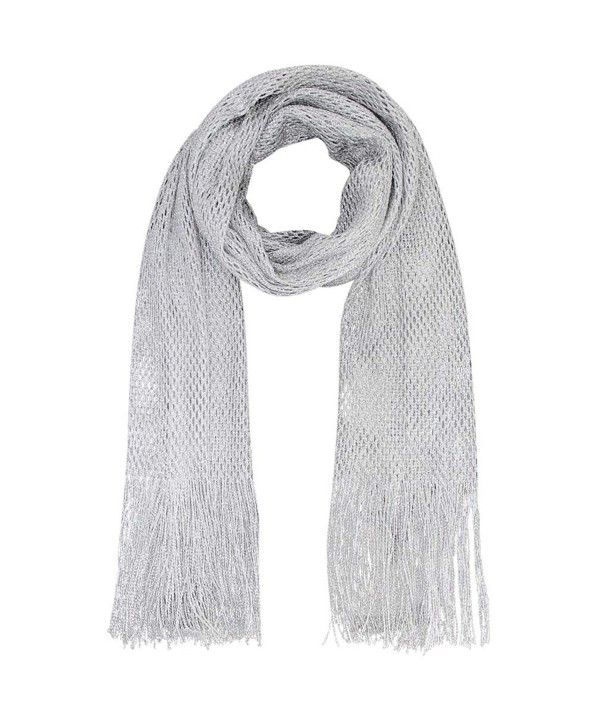 Lightweight Mesh Metallic Scarf - Silver - CD112FPGD97