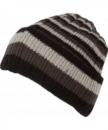 Sakkas Nixon Unisex Ribbed Stripe Beanie Cap - 1-black - CS124LWZTSR