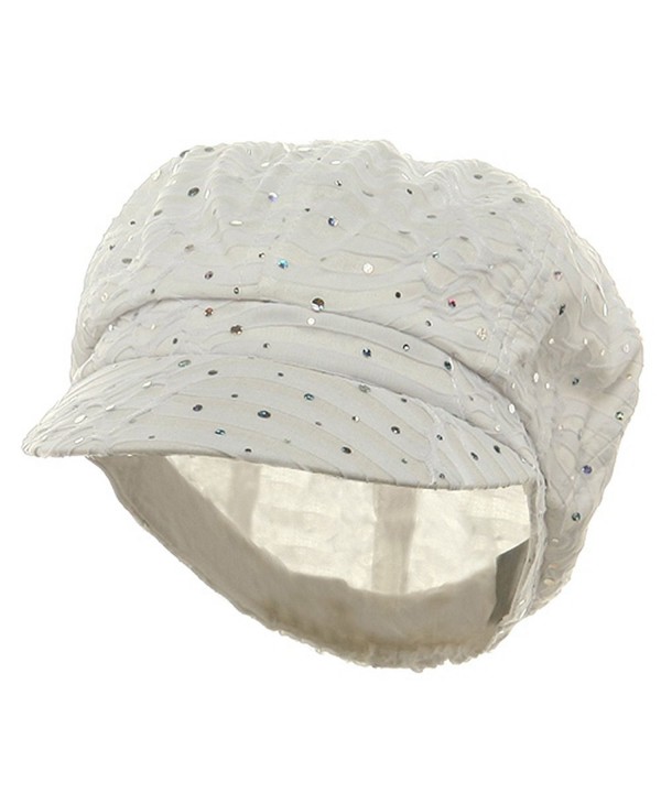 Glitter Newsboy Cap-White - CW111GHV51V