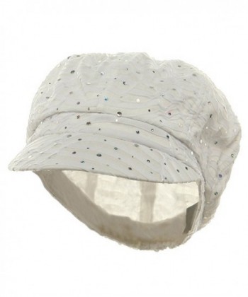 Glitter Newsboy Cap-White - CW111GHV51V