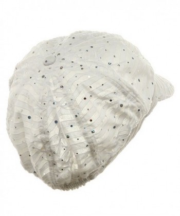 SS Sophia Glitter Newsboy Cap White in Men's Newsboy Caps