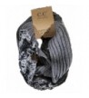 Girlie Girl Exclusive C.C Knit Crushed Velvet Infinity Scarf - Gray - C9188N5M6U0