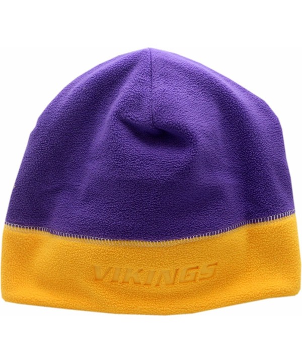 Minnesota Vikings Fleece Knit Hat 2-Tone Logo Block - C018889E760