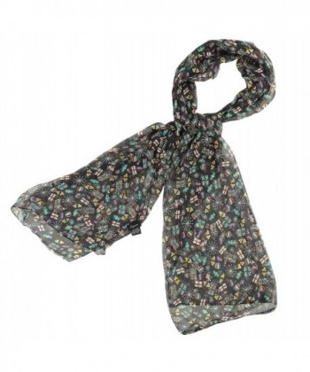 Cejon Women's Gifts Printed Chiffon Scarf - Black Multi - C211PQC1MLF