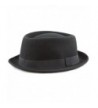 The Hat Depot 1400HE14 Unisex 100% Wool Felt Porkpie Style Hat - Black - C5126SM1V2B