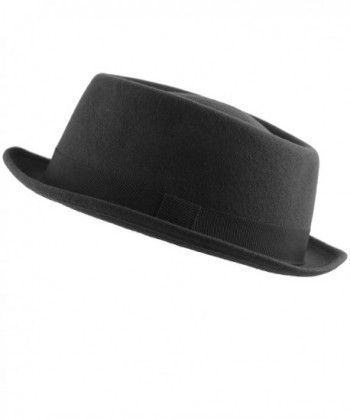 Depot 1400HE14 100 Porkpie Black in Men's Fedoras