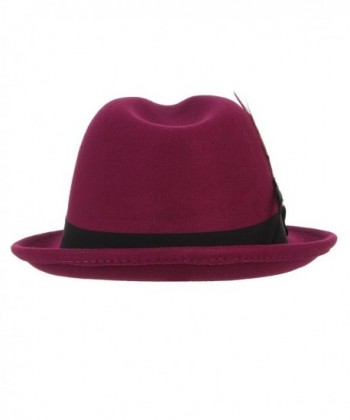 Gemvie Woolen Crushable Feather Gangster in Men's Fedoras