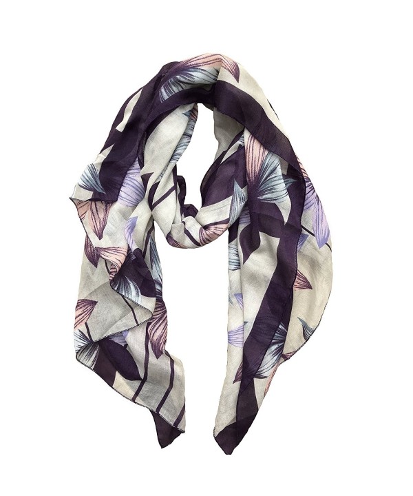 Lightweight Scarves floral Printed Scarfs for women Shawl and wraps for Women - Purple - CQ187HZLN3I