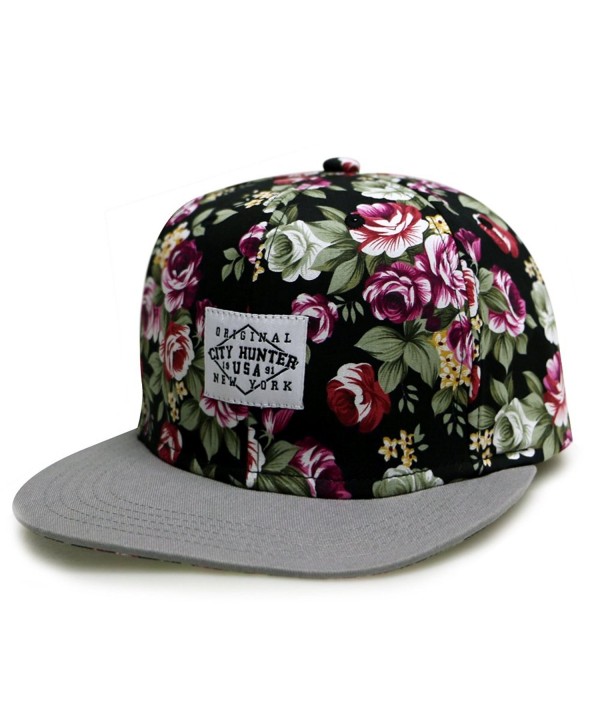 City Hunter Cf2071 Rose Garden Snapback Cap - Black/grey - C011YOU46RR