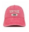 Trendy Apparel Shop Vintage 1968 Embroidered 50th Birthday Soft Crown Washed Cotton Cap - Red - CZ12NVDDY1B