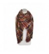 Premium Winter Large Soft Knit Plaid Checked Square Blanket Scarf Shawl Wrap - Coffee - C812NAJUI1V