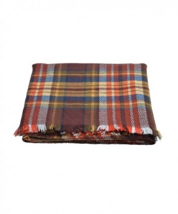 Premium Winter Checked Square Blanket in Cold Weather Scarves & Wraps