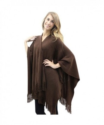 Brown Knit Shawl Wrap Women