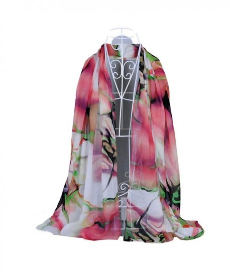 XUANOU Chiffon Scarf Fashion Lady Long Wrap Women's Shawl Scarves - Pink - C612MNR2KY3