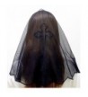Anna Veils Chapel Catholic Veil Spanish Lace Mantilla Medium - Cross - Black - C9127JESE3V