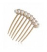 IPINK Wedding Bridal Rhinestone Pearl Crystal Hair Comb Claw Hairpin Hair Ornaments Accessory - CF11W1F8NT9