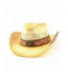 NYFASHION101 2-Toned Cowboy/Cowgirl Paper Woven Hat w/ Elegant Design Band - C311KRQS12N