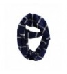 Cashmere Blend Plaids Checks Infinity Cowl Fashion Scarf - Navy - CB12NVGJR0T