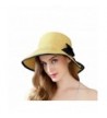 Women's Fashion Straw Safari Sun Hat with Black Bowknot - C112O3C119P