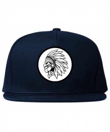 Indian Circle Native Headdress Dad Hat Snapback Hat Cap - Blue - CS12O8I0PIM