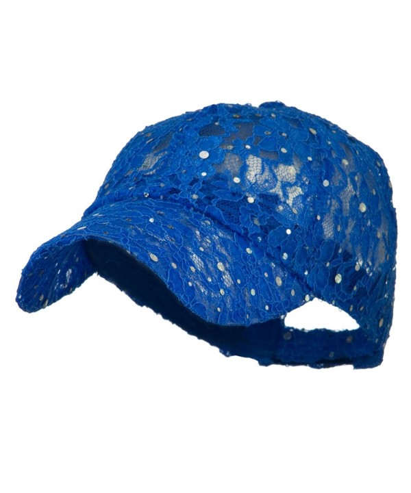 Lace Sequin Glitter Cap Royal Blue W41S52F CL110A3TUEF