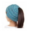 ScarvesMe C.C Beanietail Ponytail Messy Bun Solid Ribbed Beanie Hat Cap - 4 Tone 15 - CS187GC8DUD