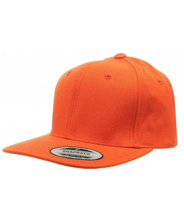 Original Yupoong Pro-style Wool Blend Snapback Blank Hat Baseball Cap- Orange - CC1181RMS3X