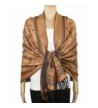 Achillea Elegant Reversible Paisley Pashmina Scarf Wrap Shawl for Evening Dress - Camel/Black - C51865KR23T