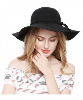 Women Cloche Fedora Floppy Black in Women's Sun Hats