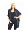 Peach Couture Women's Oversized Warm Black Crochet Knit Sweater Shawl Wrap - Black - C9127WFS9L9