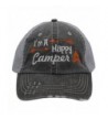 Orange I'm am A Happy Camper Women Embroidered Trucker Style Cap Hat Rocks any Outfit - CG182ETLC4I
