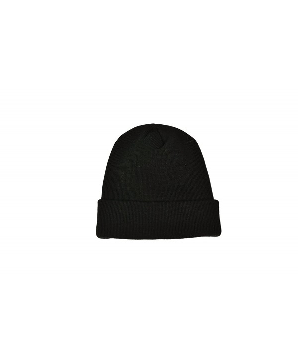 MATCH MUCH Beanie Hat Knitted Hats For Winter - Black - CA12MYZ4P05