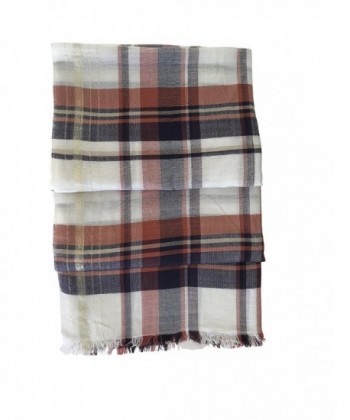 Kitara Womens Plaid Lurex Scarf