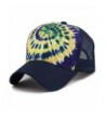 THE HAT DEPOT Tie Dye Print Mesh Back Snapback Trucker Cap Hat - Navy Gold - CT185OCL6L5