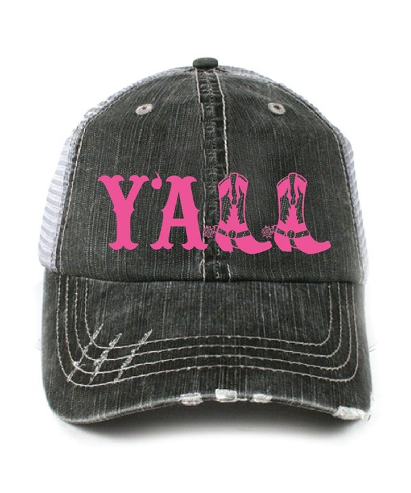 Y'all Southern Country Women's Trucker Hat Cap by Katydid - Hot Pink - CU11RGQIK5Z