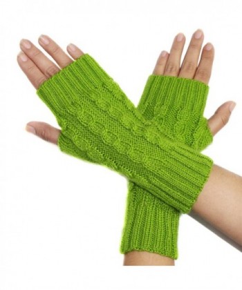 FINGERLESS MITTENS GLOVES Alpaca Wool made in PERU - Green - CW187ER7XX4