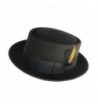 Wool Felt Porkpie Hat Bad Walter White Style Heisenberg Fedora - Black - C312MZE7H0C